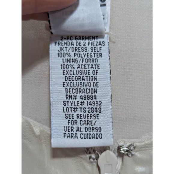 R & M Richards Karen Kwong Women's Beige Beaded 2Pc Formal Dress & Jacket Size 1 - Picture 10 of 10